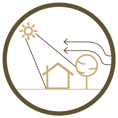 Pictogramme Conception bioclimatique - La Maison Écodulor, Bâtir l'avenir ensemble